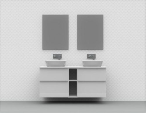 Alsó szekrény, AREZZO design MONTEREY Duo 20 cm-es nyitott elem Matt Fehér színben