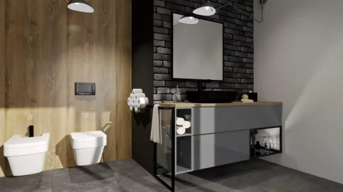 Alsó szekrény, AREZZO design MONTEREY Duo 20 cm-es nyitott elem Matt Szürke színben