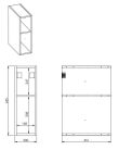 Alsó szekrény, AREZZO design MONTEREY Duo 20 cm-es nyitott elem Mf. antracit színben