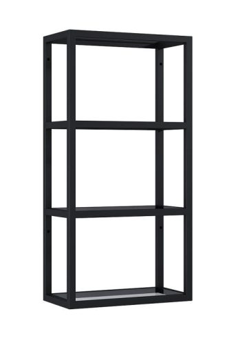 Polc, AREZZO design MONTEREY Függőpolc üveggel 40/80 matt fekete (21,6)