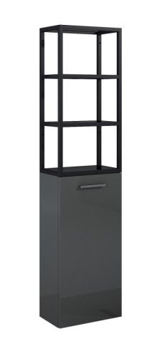 Polc, AREZZO design MONTEREY Függőpolc üveggel 40/80 matt fekete (21,6)