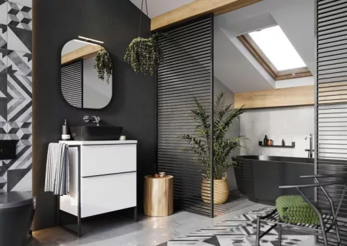 Bútor kiegészítő, AREZZO design MONTEREY oldalsó fekete fémkeret