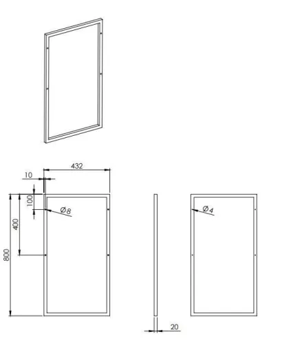 Bútor kiegészítő, AREZZO design MONTEREY oldalsó fekete fémkeret