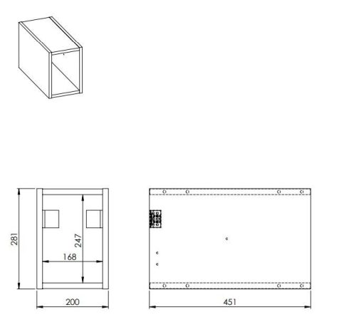 Fali szekrény, AREZZO design MONTEREY Slim 20 cm-es nyitott elem Matt fekete színben