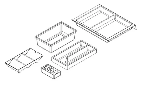 Fiókrendező, AREZZO design fiókrendező 350 mm, L méret, matt antracit