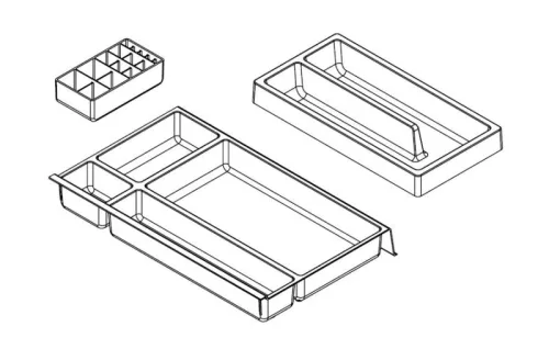Fiókrendező, AREZZO design fiókrendező 400 mm, M méret, matt antracit