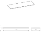 Mosdópult, AREZZO design 140(70+70)x49,4x2,8 cm mosdópult, Mf. Fehér színben
