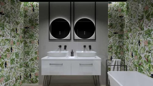 Mosdópult, AREZZO design 140x46 cm mosdópult, Mf. Fehér színben