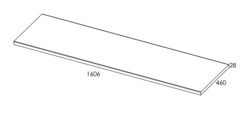 Mosdópult, AREZZO design 160x46 cm mosdópult, Mf. Fehér színben