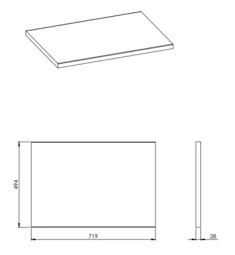 Mosdópult, AREZZO design 70x49,4x2,8 cm mosdópult, Természetes tölgy