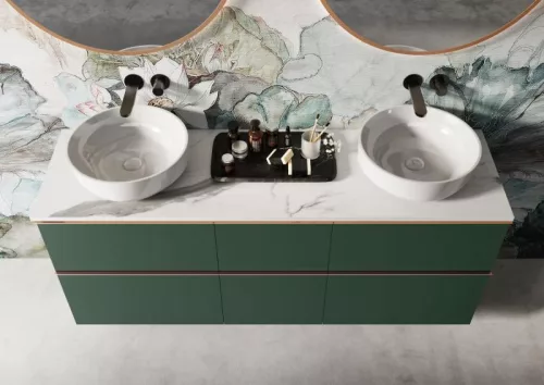 Mosdópult, AREZZO design CALACATTA márvány 160x46 cm mosdópult Matt Fehér színben, 20 mm