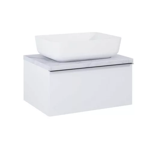 Mosdópult, AREZZO design CALACATTA márvány 60x46 cm mosdópult Matt Fehér színben, 20 mm
