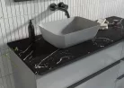 Mosdópult, AREZZO design MARQUINA márvány 160x46 cm mosdópult Matt Fekete színben, 20 mm