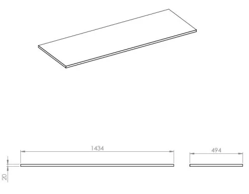 Mosdópult, AREZZO design MARQUINA márvány mosdópult 140 (70+70) 49,4 matt fekete,20 mm