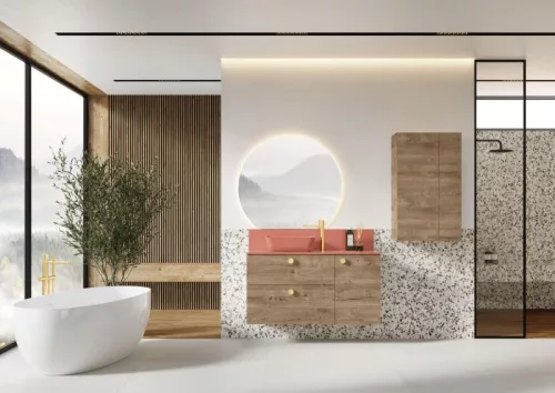 Márványpult, AREZZO design márványpult 100/46/1,5 terra pink