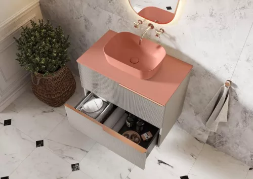Márványpult, AREZZO design márványpult 60/46/1,5 terra pink