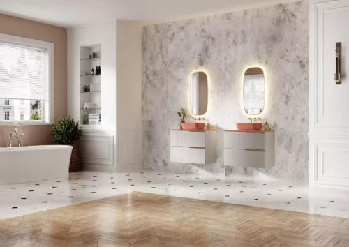 Márványpult, AREZZO design márványpult 80/46/1,5 terra pink