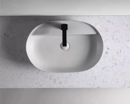 Mosdópult, AREZZO design TERRAZZO márvány mosdópult 100/46/2 fehér matt