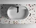 Mosdópult, AREZZO design TERRAZZO márvány mosdópult 70/49,4/2 mix matt