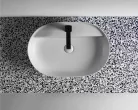 Mosdópult, AREZZO design TERRAZZO márvány mosdópult 90/49,4/2 fekete matt