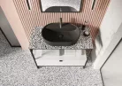 Mosdópult, AREZZO design TERRAZZO márvány mosdópult 90/49,4/2 fekete matt