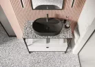 Mosdópult, AREZZO design TERRAZZO márvány mosdópult140/46/2 fekete matt