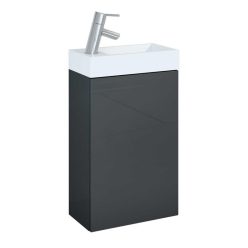   Alsó szekrény, AREZZO design MINI 40 1 ajtós Anthracit (alsószekrény + mosdó)
