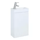 Alsó szekrény, AREZZO design MINI 40 1 ajtós fehér (alsószekrény + mosdó)