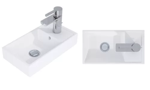 Alsó szekrény, AREZZO design MINI 40 1 ajtós matt kék (alsószekrény + mosdó)