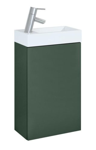 Alsó szekrény, AREZZO design MINI 40 1 ajtós matt zöld (alsószekrény + mosdó)