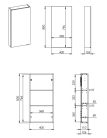 Felső szekrény, AREZZO design univerzális felsőszekrény bármely modellhez 40 cm-es, (12,6) 1 ajtó