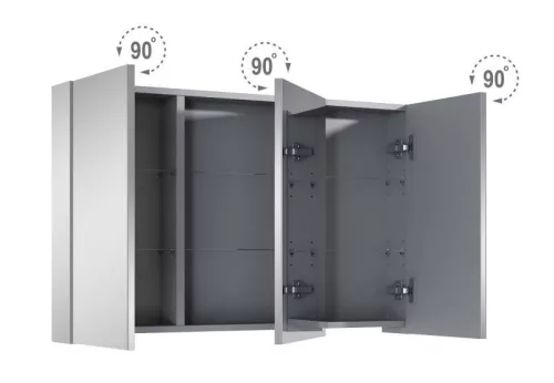 Felső szekrény, AREZZO design Tükrös szekrény BASIC 100,3 ajtó