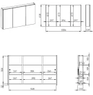 Felső szekrény, AREZZO design Tükrös szekrény BASIC 100,3 ajtó