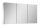 Felső szekrény, AREZZO design Tükrös szekrény BASIC 120,3 ajtó