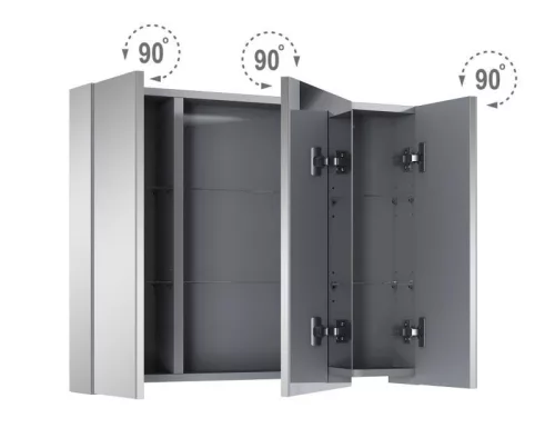 Felső szekrény, AREZZO design Tükrös szekrény BASIC 80,3 ajtó