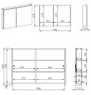 Felső szekrény, AREZZO design Tükrös szekrény BASIC 90,2 ajtó