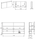 Felső szekrény, AREZZO design Tükrös szekrény MEDIUM 120,2 ajtó + TECHNOBOX