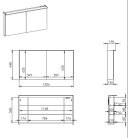 Felső szekrény, AREZZO design Tükrös szekrény PREMIUM 120,2 ajtó + TECHNOBOX+LED LÁMPA PANEL