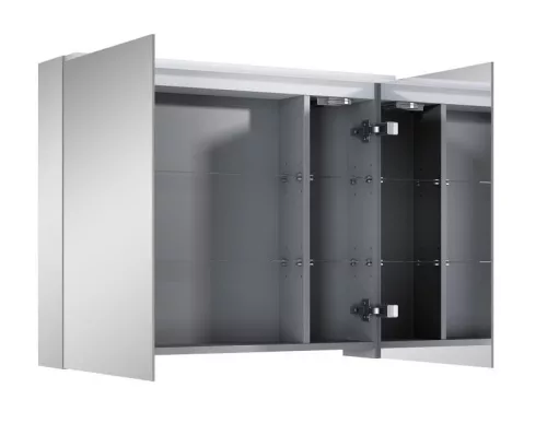 Felső szekrény, AREZZO design Tükrös szekrény PREMIUM 80,2 ajtó + TECHNOBOX+ LED LÁMPA PANEL