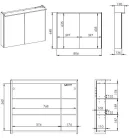 Felső szekrény, AREZZO design Tükrös szekrény PREMIUM 80,2 ajtó + TECHNOBOX+ LED LÁMPA PANEL