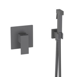   Bidé csaptelep, AREZZO design CUBEFIELD falsík alatti bidé csaptelep kézizuhannyal, fekete