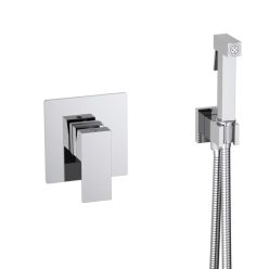   Bidé csaptelep, AREZZO design CUBEFIELD falsík alatti bidé csaptelep kézizuhannyal, króm