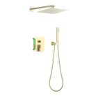 Falba süllyesztett csaptelep, AREZZO design CUBEFIELD zuhany csaptelep szett, szálcsiszolt arany