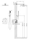 Falba süllyesztett csaptelep, AREZZO design CUBEFIELD zuhany csaptelep szett, szálcsiszolt arany