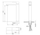 Mosdó csaptelep, AREZZO design CUBEFIELD magasított mosdó csaptelep, fekete