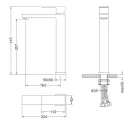 Mosdó csaptelep, AREZZO design CUBEFIELD magasított mosdó csaptelep, króm AR-4402CR