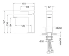 Mosdó csaptelep, AREZZO design CUBEFIELD mosdó csaptelep, szálcsiszolt arany AR-4401G