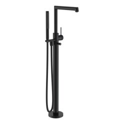   Kádtöltő csaptelep, AREZZO design PALMFIELD szabadon álló fekete kádtöltő csaptelep AR-11007BL