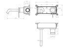 Mosdó csaptelep, AREZZO design SLIMFIELD fali mosdó csaptelep AR-24605