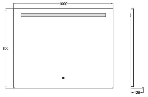 Tükör, AREZZO design LED okos tükör 100x80cm